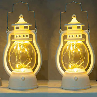 Candle Holders lantern for Table Retro Flameless Kerosene Lamp Desktop Candlestick Chandelier Christmas New Year Night Light Mysterious