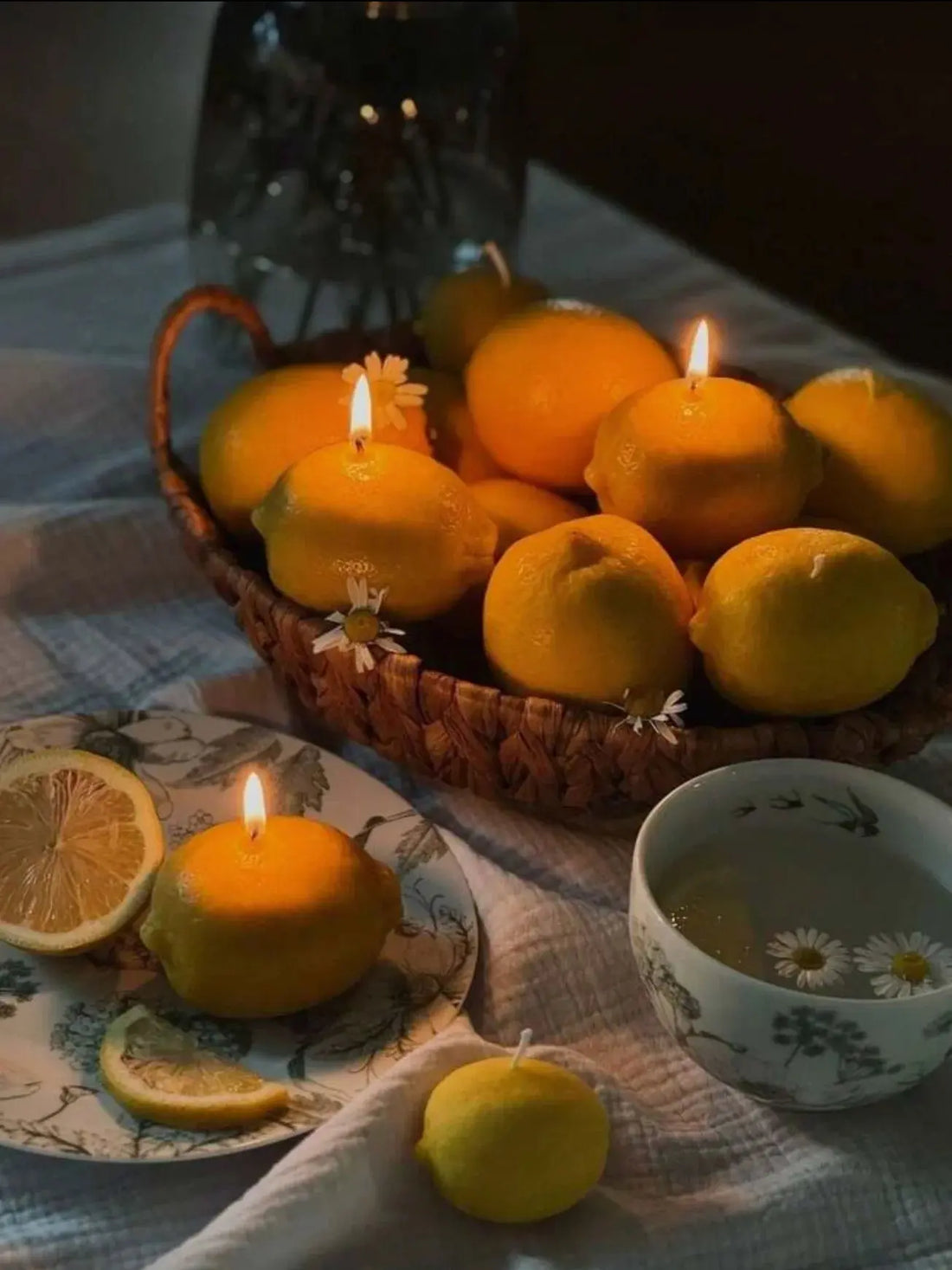 1pc Lemon Scented Candles, Handmade Soy Wax, Suitable For Home Decor, Party, Dining Table Decor,Holiday Gift, Wedding Decor Mysterious
