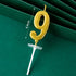 3D Gold Diamond Number Candles Large Birthday Cake Topper Wedding Anniversary Party Decorations for Home Celebration Supplies Mysterious