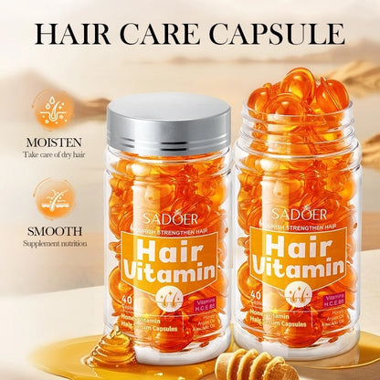 1 Box (40 Capsules) of Hair Care Essential Oil Capsules, Which Can Improve Dry, Frizzy, and Split Ends, Making Hair Smooth and Silky - Home Hair Care
