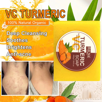 Organic Turmeric Skin Care Kit, Brighten, Clean, Remove Darkness, Spots, Acne, Lighten, Hydration, Exfoliate, Even Skin Tone Mysterious