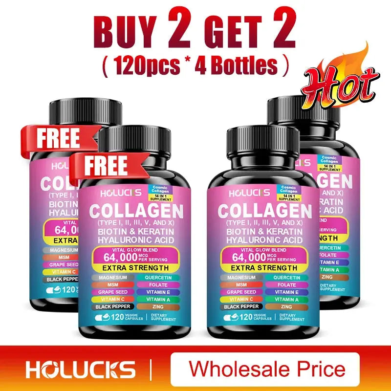 Organic Collagen Capsules Biotin Keratin Skin Care Product Booster-Skin Nail,Hair Care,Anti Aging,Whiteningand Joint Supplement Mysterious