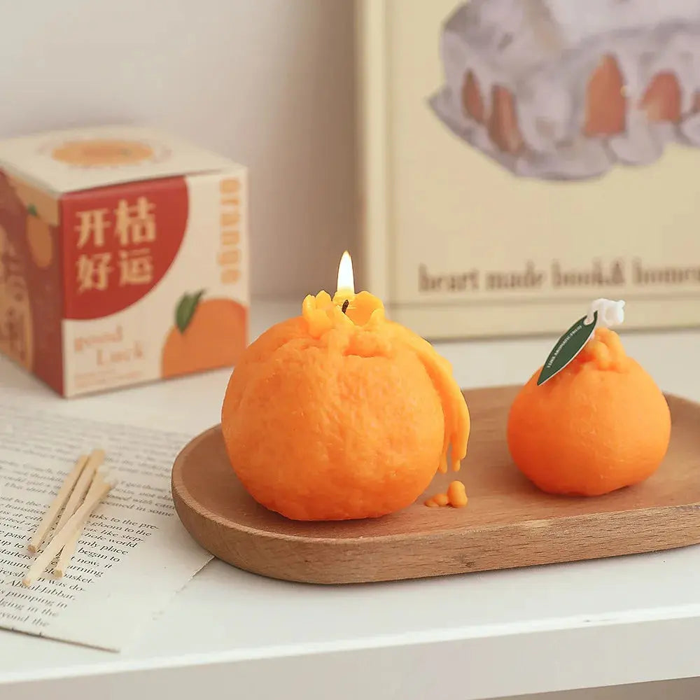 Fruit Orange Candle Handmade Scented Candle Aromatherapy Soy Wax Candle Wedding Birthday Candles Party Home Decoration Mysterious