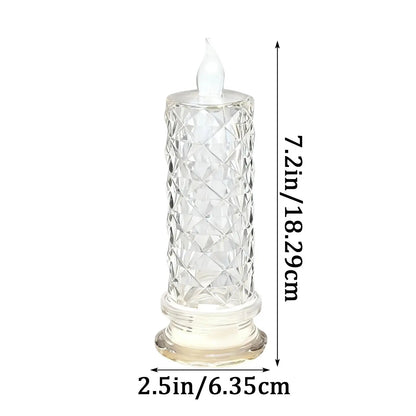 Led Flameless Candles Rose Crystal Led Candle Light For Christmas Valentine&