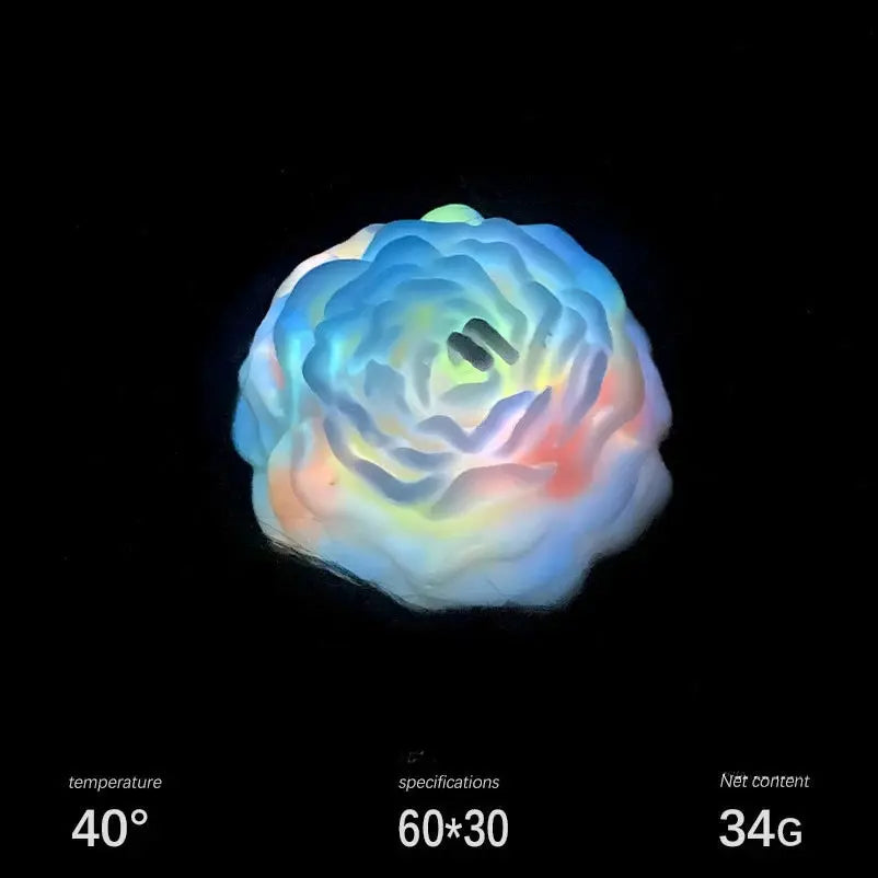 Low Temperature Candles Glow in The Dark White Peony Flower Shaped Luminous Candles Adult Heat Body Safe Drip Candles Wax Play Mysterious
