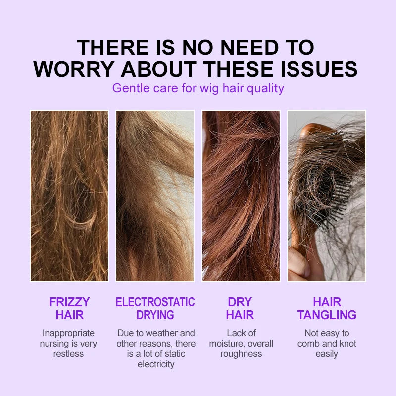 PURC Wig Care Hair Oil Smoothing Shiny Repair Damaged Nourish Prevents Tangling Breakage Wig Hair Care