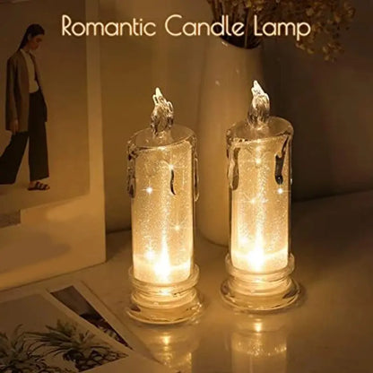 4PCS LED Flameless Candles ,LED Clearance Pillar Candles, Battery Included,Decoracion For Halloween Christmas White Mysterious