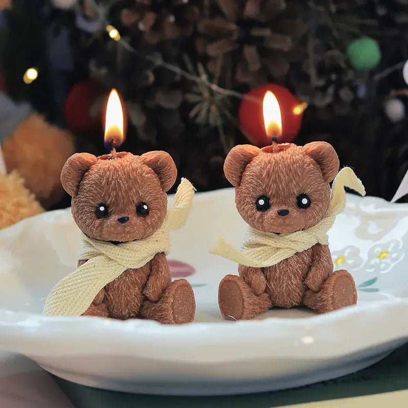 Christmas Bear Candles Aromatic Candles Christmas Adorable Decorative Candle for Wedding Gifts for Personalized Guests Mysterious