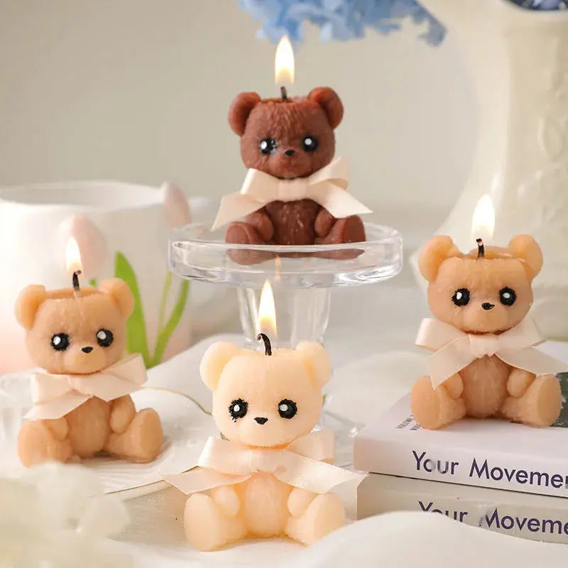 Christmas Bear Candles Aromatic Candles Christmas Adorable Decorative Candle for Wedding Gifts for Personalized Guests Mysterious