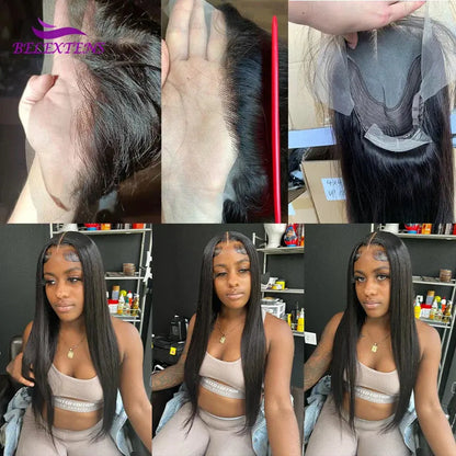 13x4 Straight Human Hair Lace Frontal Wig 