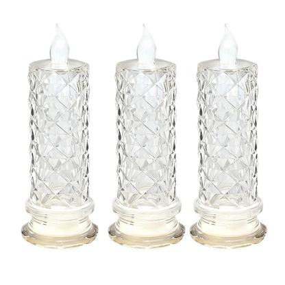 Led Flameless Candles Rose Crystal Led Candle Light For Christmas Valentine&