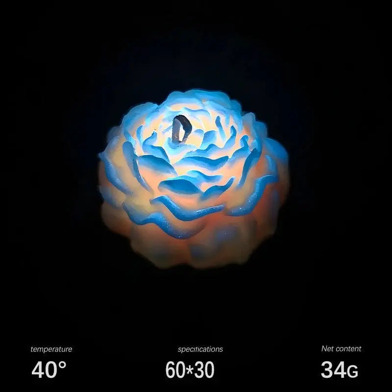 Low Temperature Candles Glow in The Dark White Peony Flower Shaped Luminous Candles Adult Heat Body Safe Drip Candles Wax Play Mysterious