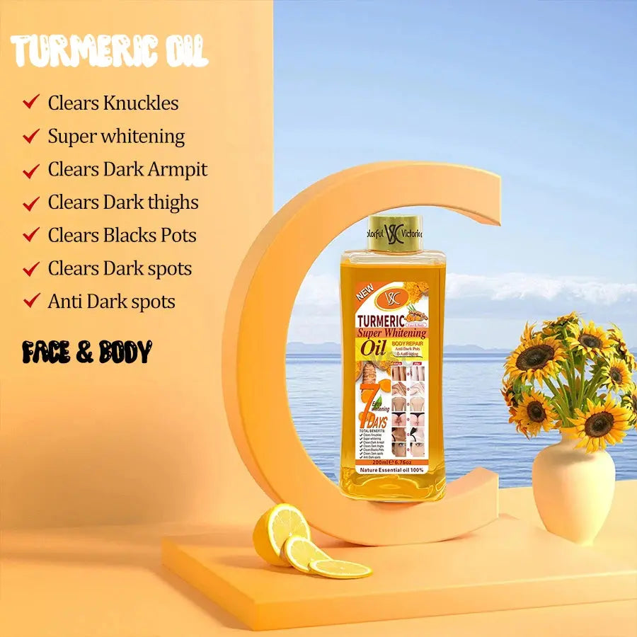 Turmeric essential oil facial body massage oil moisturizing diffuser aromatherapy nourishing smooth body facial skin care 200ml Mysterious
