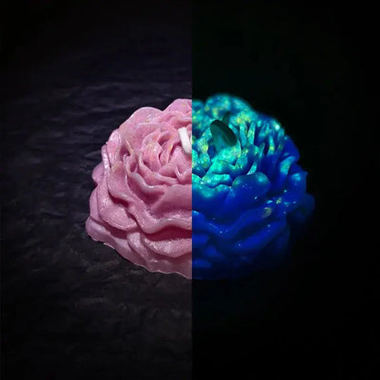 Low Temperature Candles Glow in The Dark White Peony Flower Shaped Luminous Candles Adult Heat Body Safe Drip Candles Wax Play Mysterious