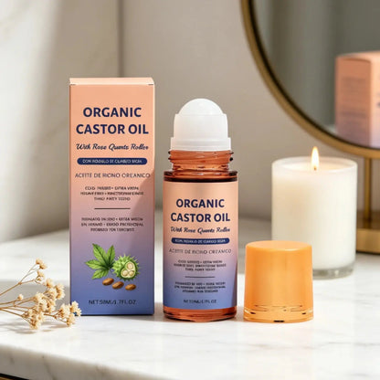 Organic Castor Oil Long Lasting Moisturizing Deeply Nourishing Improve Skin Smoothness Even Skin Tone Body Care Oil Roller 50ml Mysterious