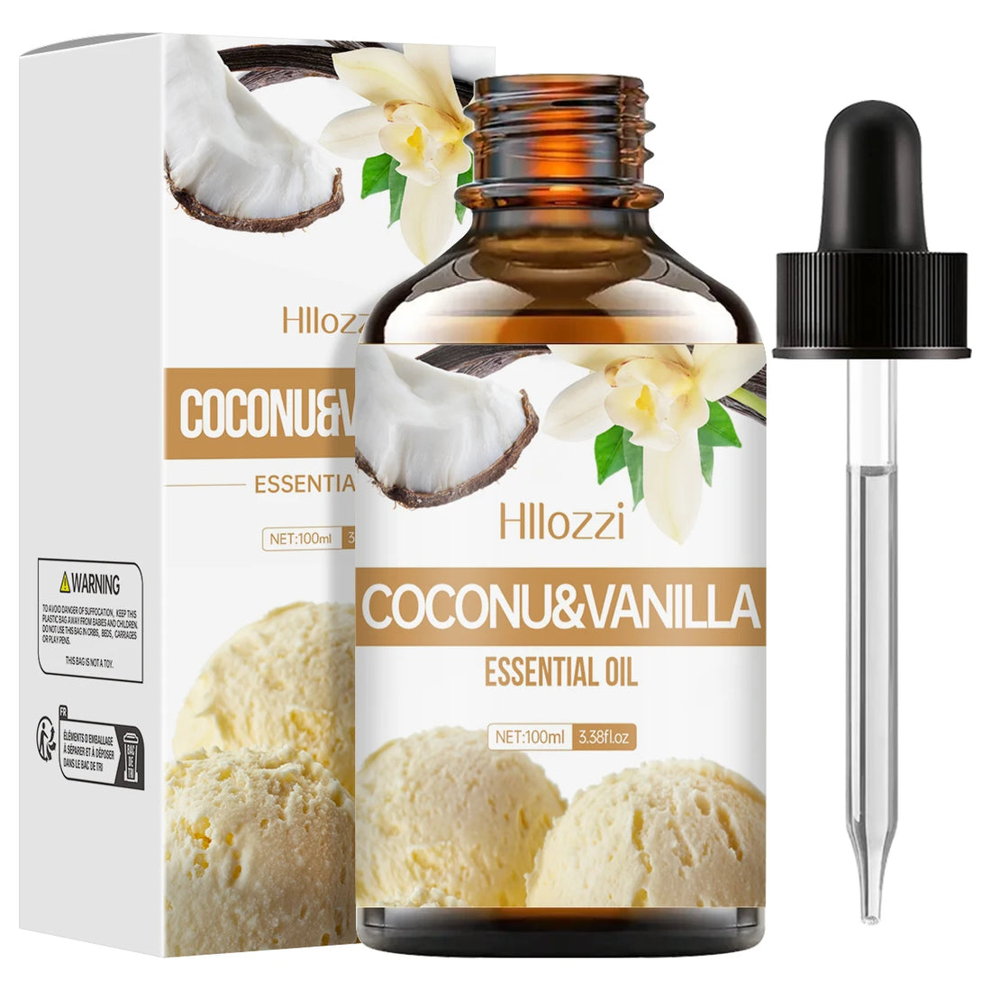 Coconut &amp; Vanilla essential oils can be used for body massage, DIY candle and soap making, long lasting fragrance, alcohol free.