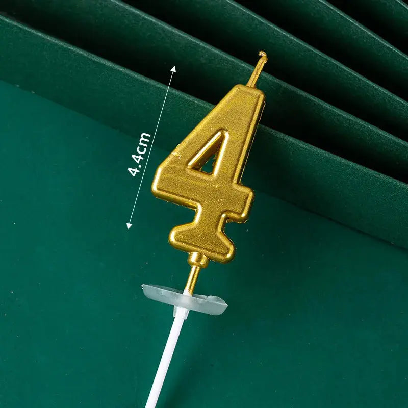 3D Gold Diamond Number Candles Large Birthday Cake Topper Wedding Anniversary Party Decorations for Home Celebration Supplies Mysterious