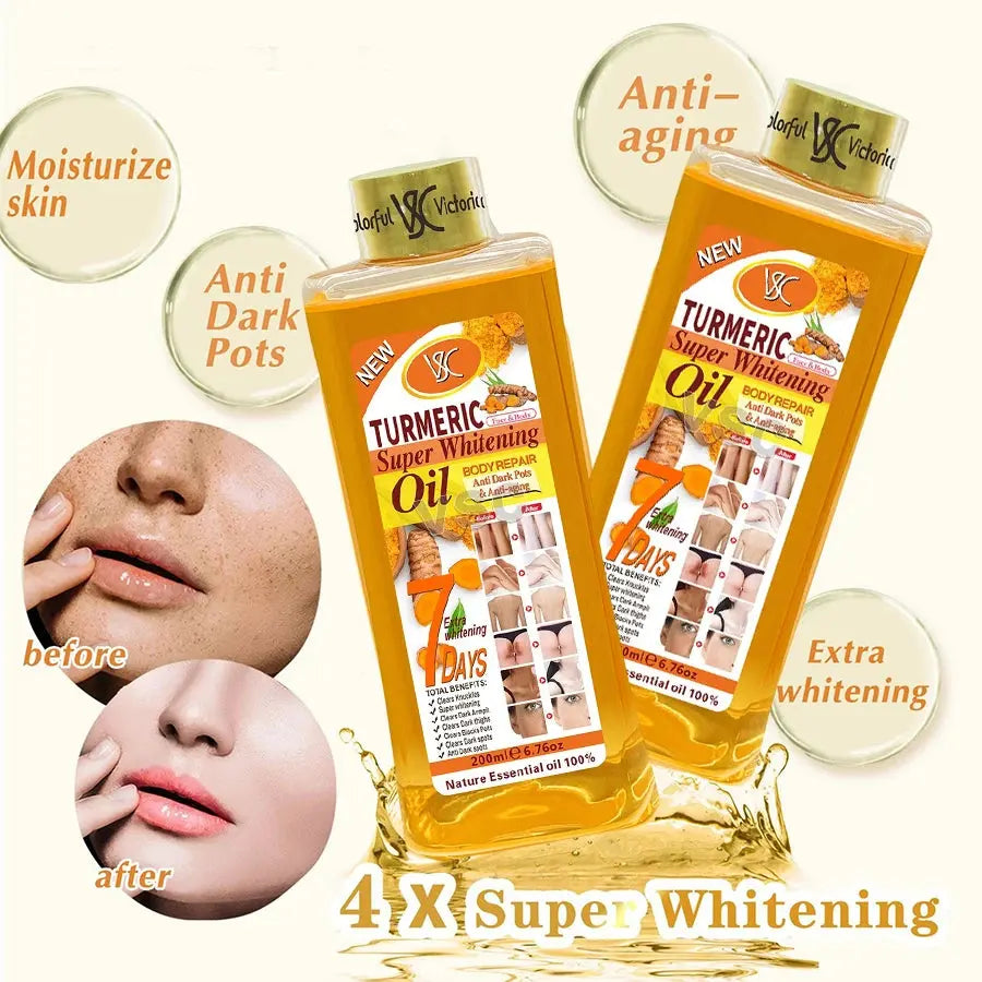 Turmeric essential oil facial body massage oil moisturizing diffuser aromatherapy nourishing smooth body facial skin care 200ml Mysterious