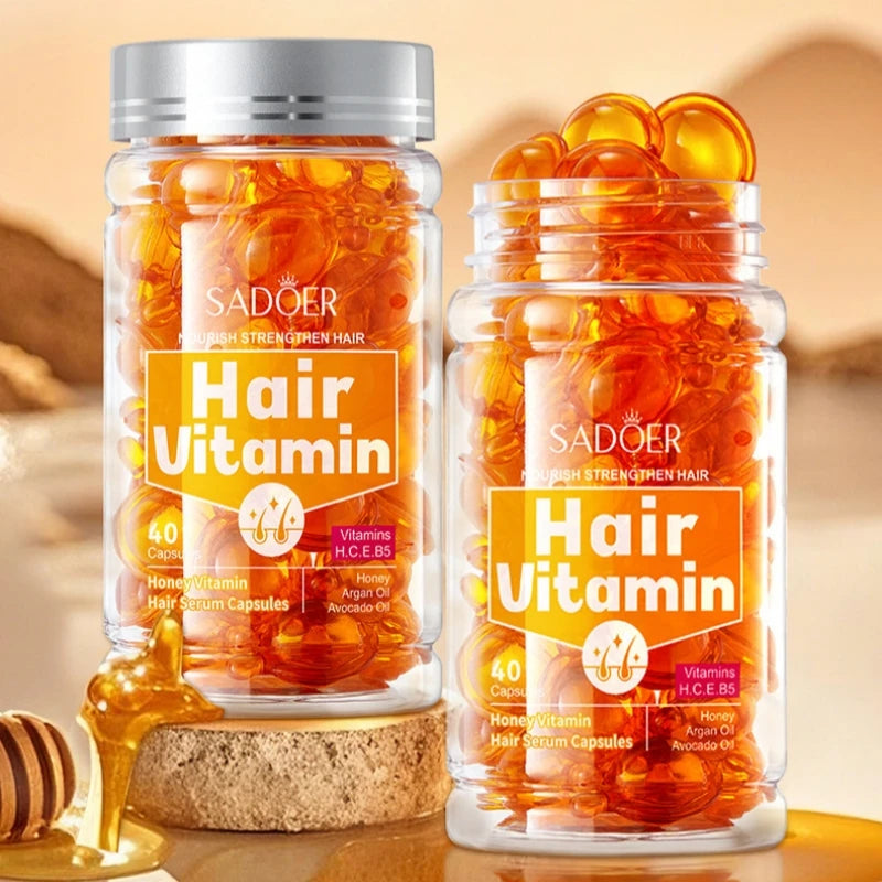 1 Box (40 Capsules) of Hair Care Essential Oil Capsules, Which Can Improve Dry, Frizzy, and Split Ends, Making Hair Smooth and Silky - Home Hair Care