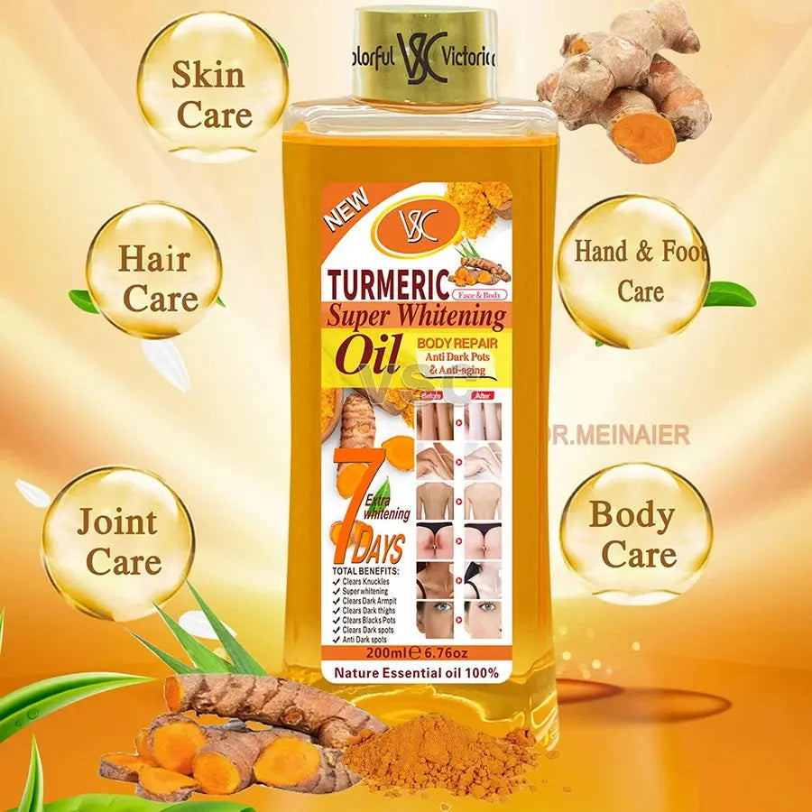 Turmeric essential oil facial body massage oil moisturizing diffuser aromatherapy nourishing smooth body facial skin care 200ml Mysterious