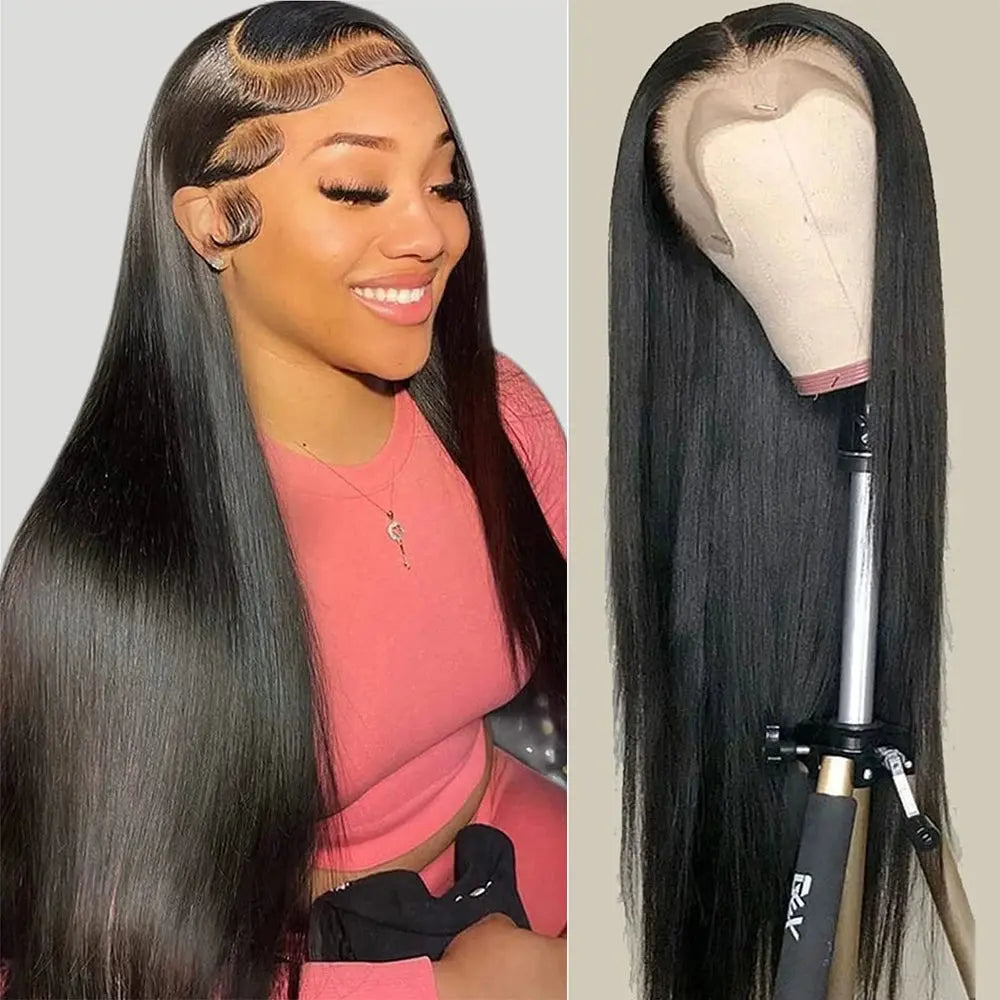 13x4 Straight Human Hair Lace Frontal Wig 
