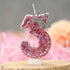 Cake Numeral Candles ，Birthday Candle  pink Colour Creative Candle Princess Crown Girl Happy Birthday Party Decoration Mysterious