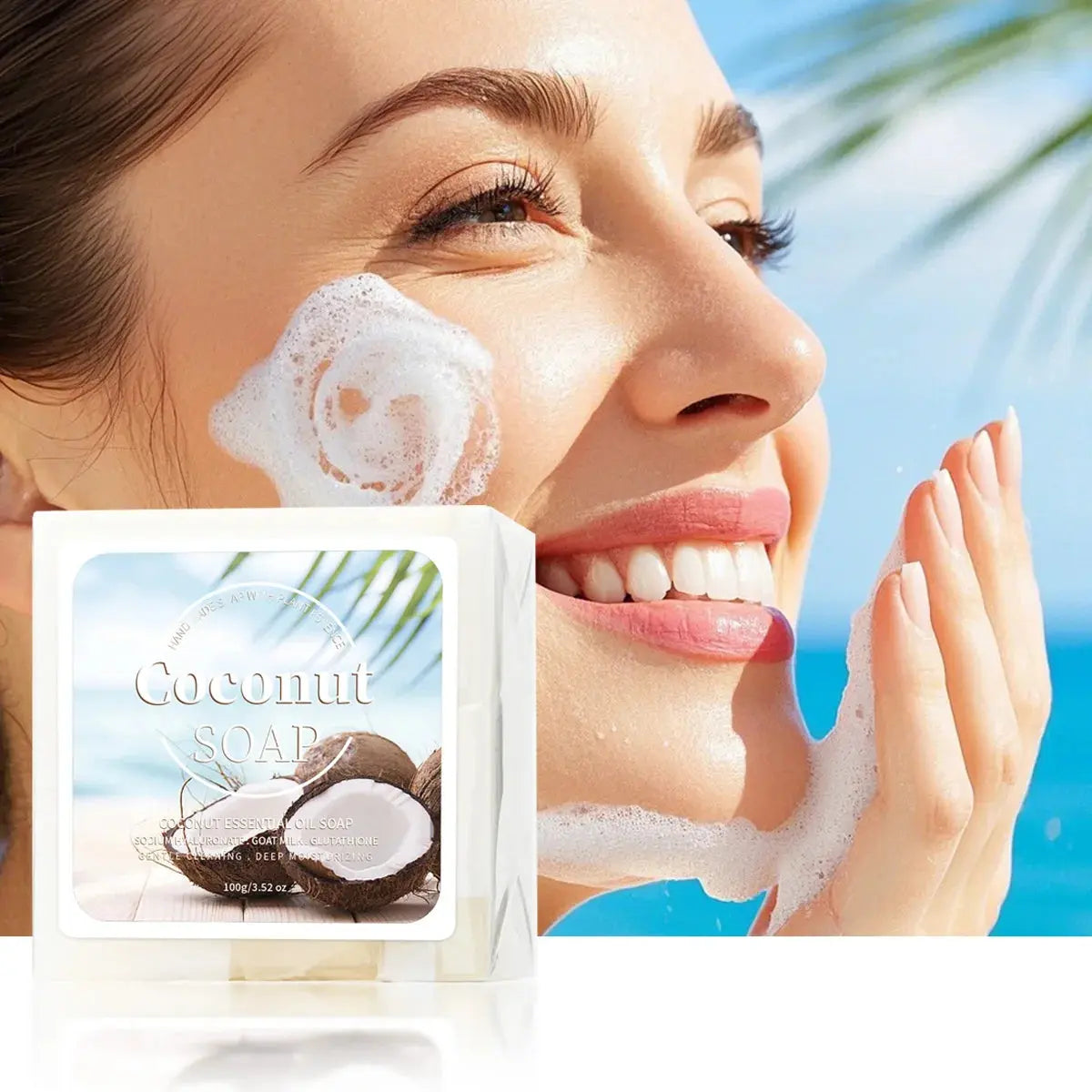 100g B+ Coconut Milk Organic Pure Plant Extract  Handmade Soap Facial Treatment Acne Goat Milk Soap Mysterious