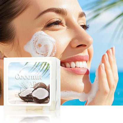 100g B+ Coconut Milk Organic Pure Plant Extract  Handmade Soap Facial Treatment Acne Goat Milk Soap Mysterious