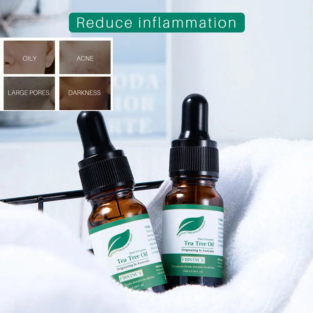Organic Tea Tree Oil For Skin Face Hair Scalp Acne Treatment  Hair Growth Essential Oils for Diffuser, Aromatherapy Massage 10ml Mysterious