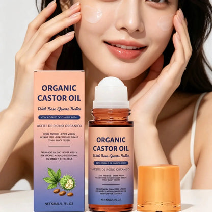 Organic Castor Oil Long Lasting Moisturizing Deeply Nourishing Improve Skin Smoothness Even Skin Tone Body Care Oil Roller 50ml Mysterious