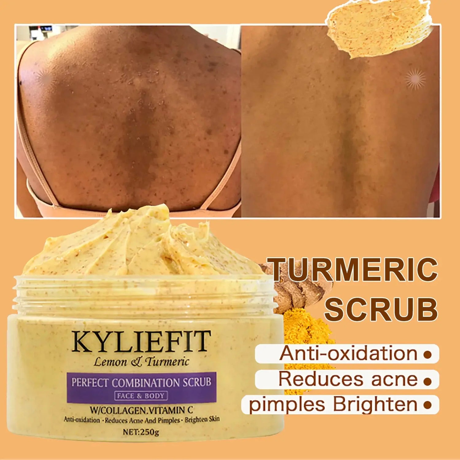 Organic Turmeric Skin Care Kit, Brighten, Clean, Remove Darkness, Spots, Acne, Lighten, Hydration, Exfoliate, Even Skin Tone Mysterious
