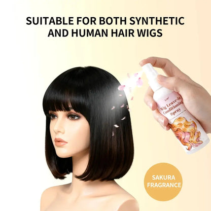 Wig Hair Care Oil Spray for synthetic and human hair wigs, hydrates, smooths, and prevents frizz.