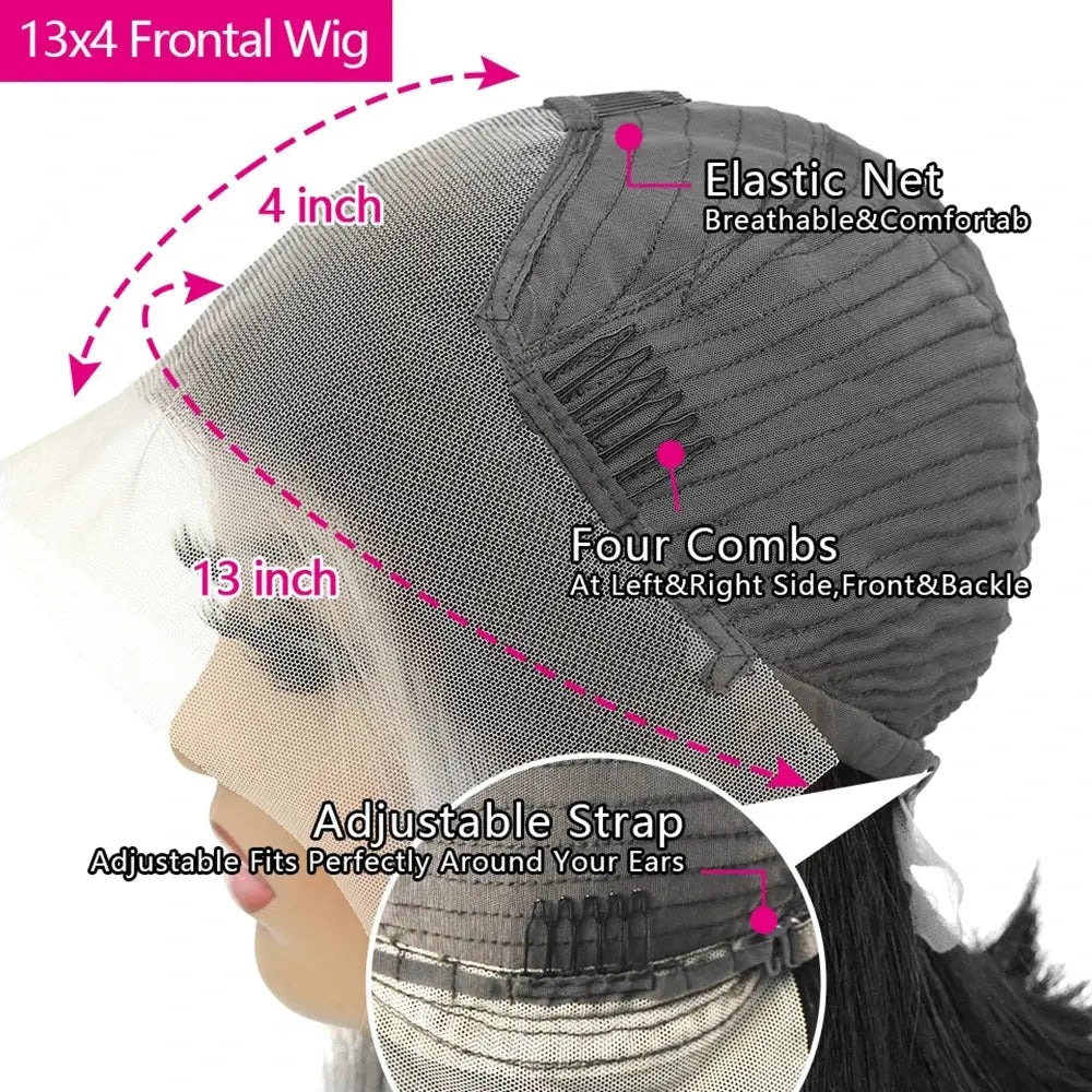 13x4 Straight Human Hair Lace Frontal Wig 