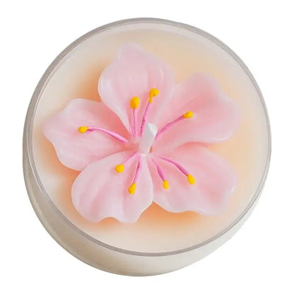 Handmade Peach Blossom Tea Candle Scented Candle Aromatherapy Soy Wax Candles Wedding Birthday Candle Party Home Decoration Mysterious