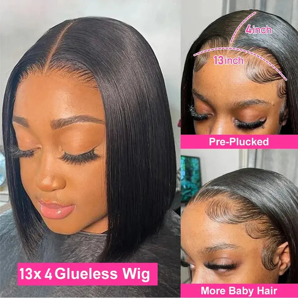 Wear And Go Glueless Straight Bob Wig Lace 
