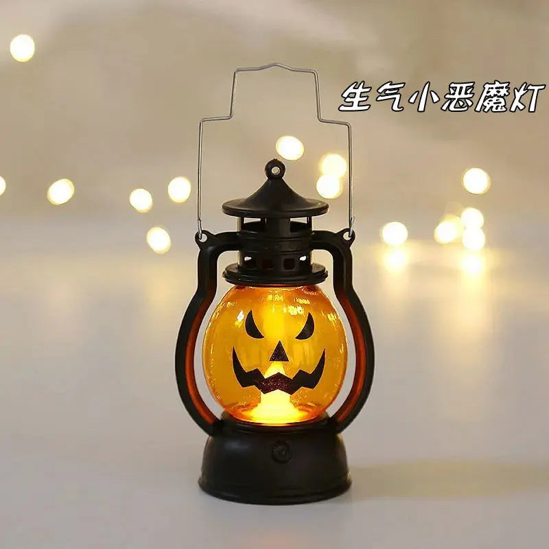 Candle Holders lantern for Table Retro Flameless Kerosene Lamp Desktop Candlestick Chandelier Christmas New Year Night Light Mysterious