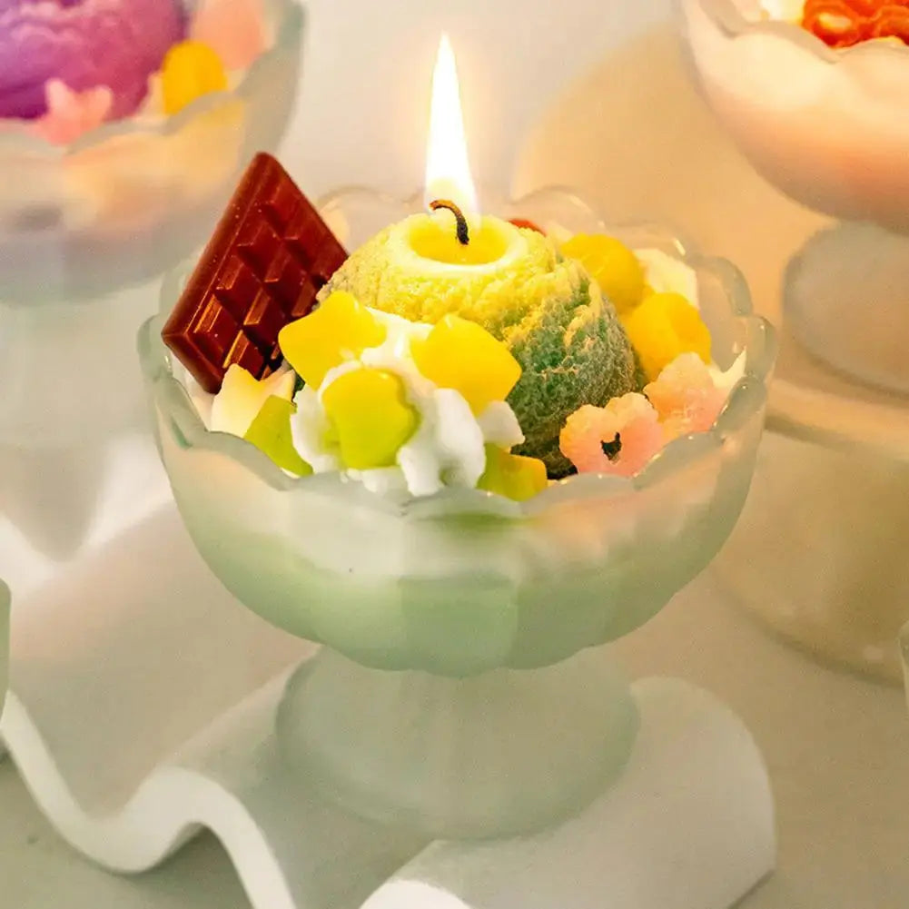 Ice Cream Scented Candle Decorative Scented Candle Nice-looking Bright Color Romatherapy Candles Home Decoration Mysterious