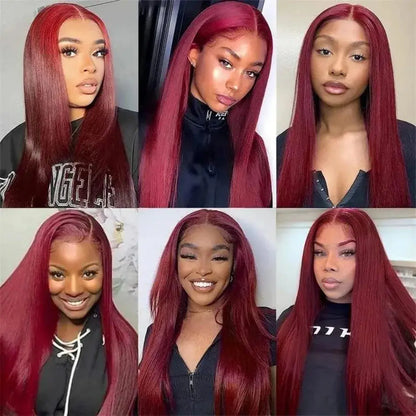99J Burgundy Human Hair Wigs