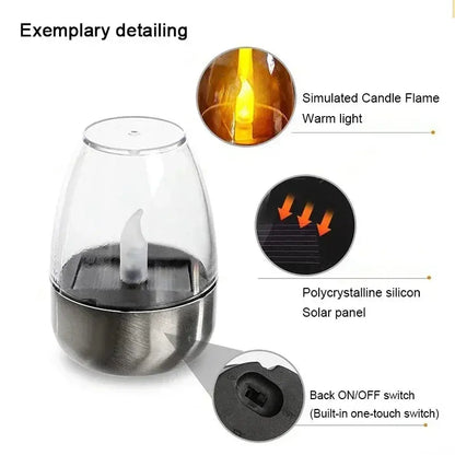 LED Solar Candles Light Flameless Rechargeable Night Light For Wedding Party Garden Decor Outdoor Waterproof Solar Candles Lamp Mysterious