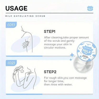 7PCS Milk Skin Care Set Moisturizing Hydration Body Beauty Facial Cleanser Body Scrub Hand Wax Eye Cream Sunscreen Storage Bag Mysterious