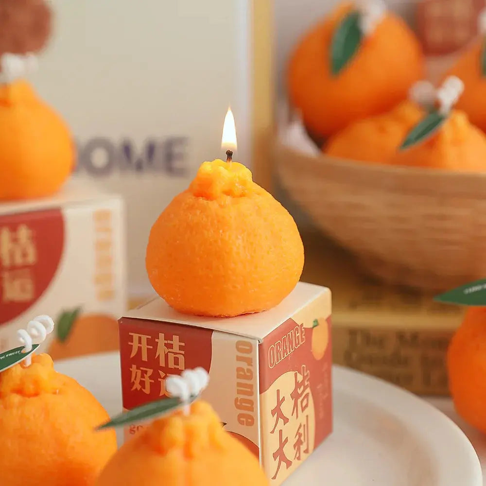 Fruit Orange Candle Handmade Scented Candle Aromatherapy Soy Wax Candle Wedding Birthday Candles Party Home Decoration Mysterious