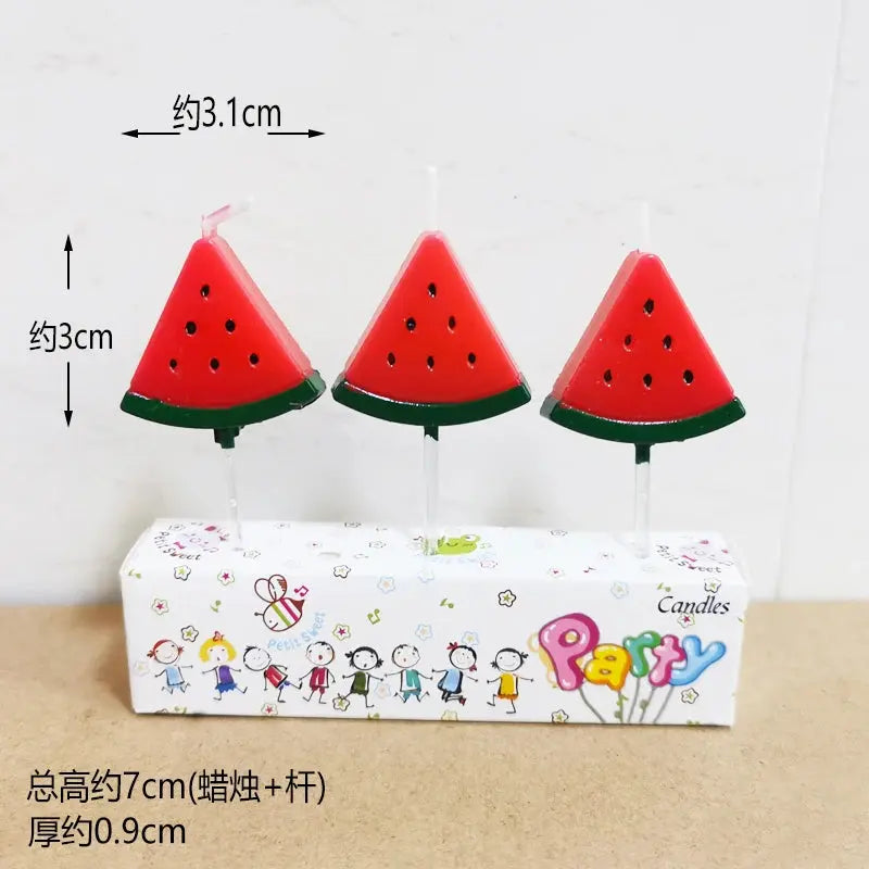 5pcs Fruit Cake Candles Fruit Birthday Decorations Cute Banana Grapes Cupcake Candles Kids Birthday Baby Shower Party Decoration Mysterious