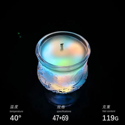 Low Temperature Candles Glow in The Dark White Peony Flower Shaped Luminous Candles Adult Heat Body Safe Drip Candles Wax Play Mysterious
