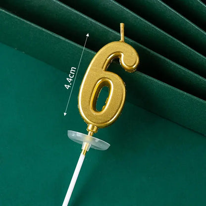 3D Gold Diamond Number Candles Large Birthday Cake Topper Wedding Anniversary Party Decorations for Home Celebration Supplies Mysterious