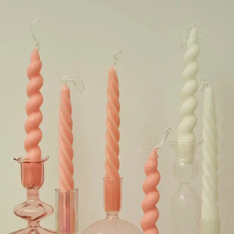 2pc Spiral Candles Scented Candle Decorative Candles Taper Candles Home Decor Wedding Decoration Centerpieces Candlestick Gift Mysterious