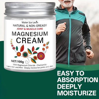 Magnesium Joint &amp; Muscle Care Cream: Natural, Non-Greasy, Nourishes/Moisturizes, Daily Use Boosts Elastic Skin