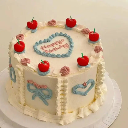 5pcs Cherry Candles Birthday Cake Decorationscherry Birthday Candlesdesserts Baking Decorations Mysterious