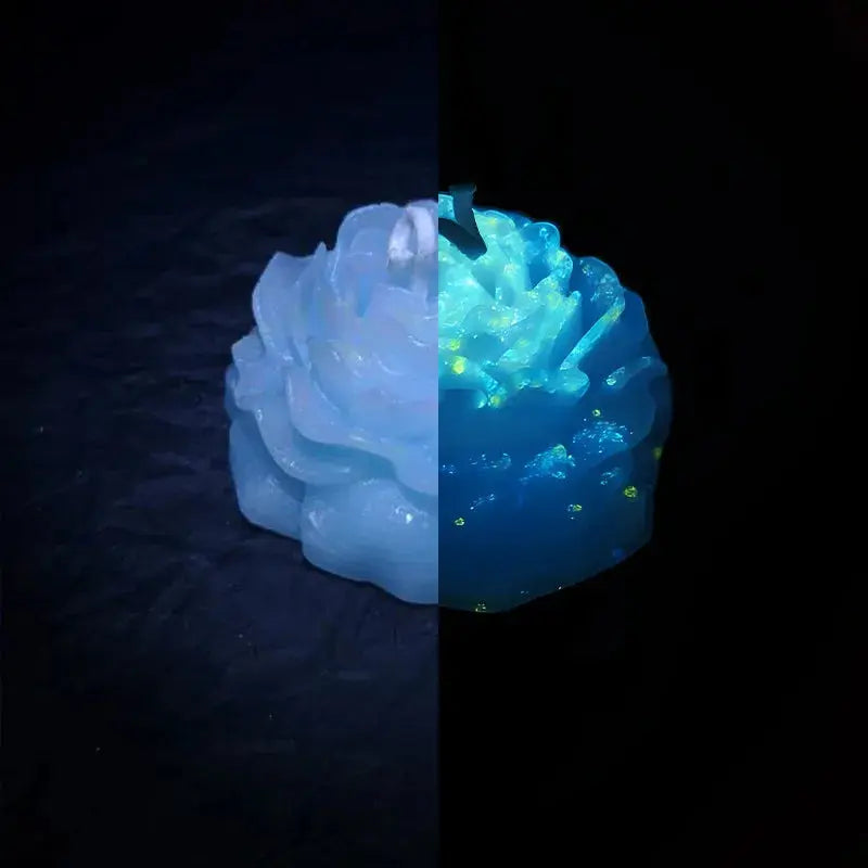 Low Temperature Candles Glow in The Dark White Peony Flower Shaped Luminous Candles Adult Heat Body Safe Drip Candles Wax Play Mysterious