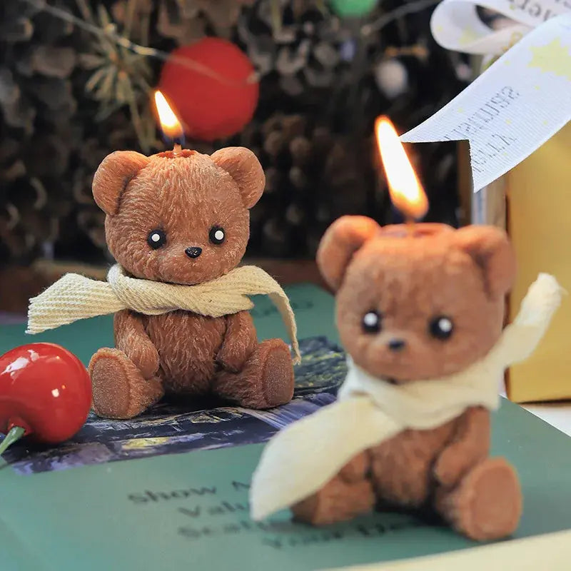 Christmas Bear Candles Aromatic Candles Christmas Adorable Decorative Candle for Wedding Gifts for Personalized Guests Mysterious