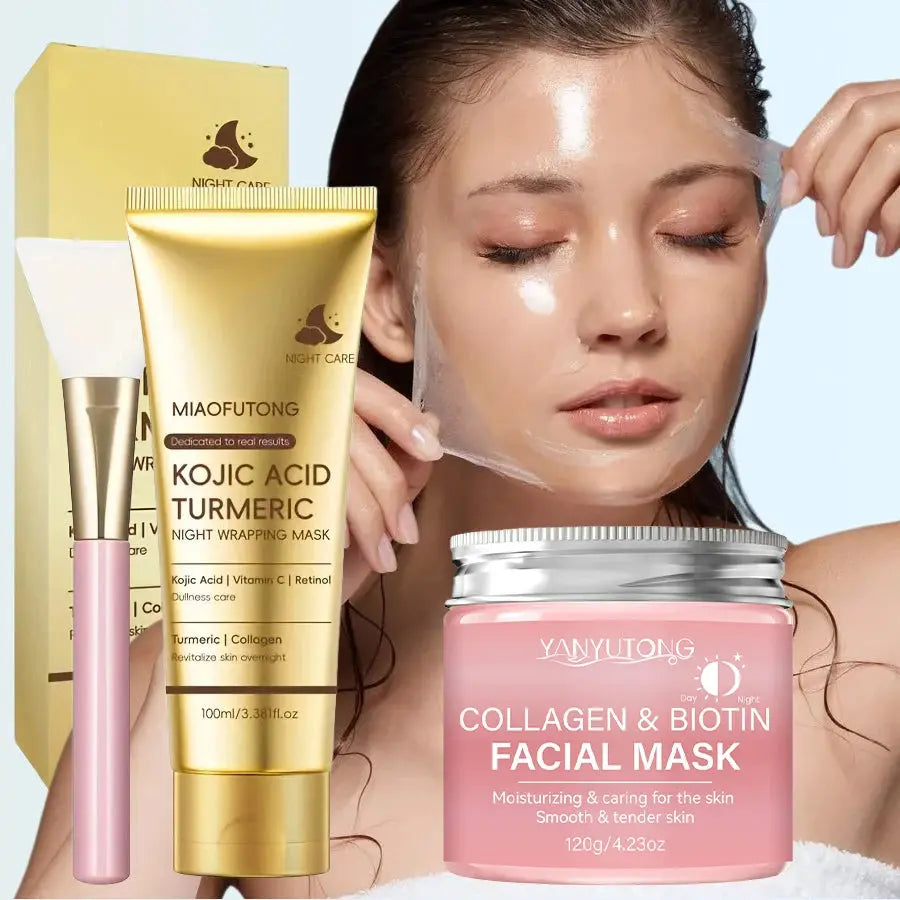 Collagen Peel Mask, Biotin Collagen Wrap Mask Day and Night, Deep Hydration, Night Care Mask Cream. Mysterious